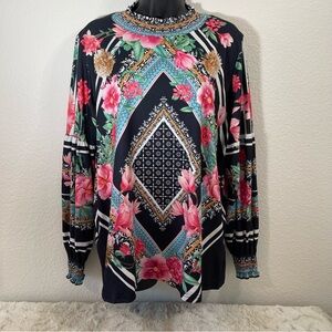 Floral Black and Pink Top